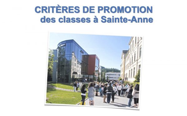 Critères de promotion