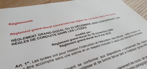 Règles de conduite et d’ordre intérieur