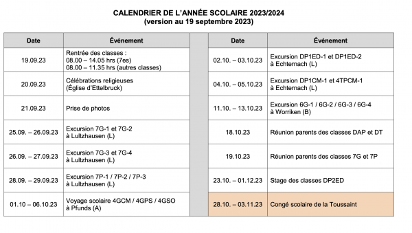 Calendrier